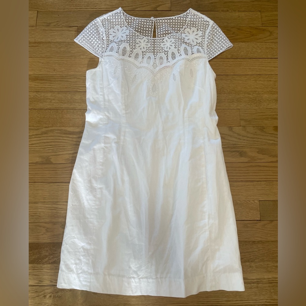 LILLY PULITZER “Brielle” 100% Cotton Sheath White Mini Dress
